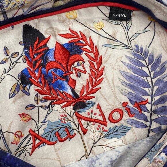 NEW AU NOIR Magnani Indigo Woven Stretch Abstract Button-Down Shirt – Size 4XL - Picture 8 of 11